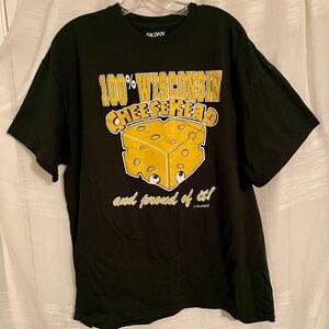 VINTAGE 100% WISCONSIN CHEESEHEAD GREEN BAY PACKERS 90s TSHIRT SIZE XL
